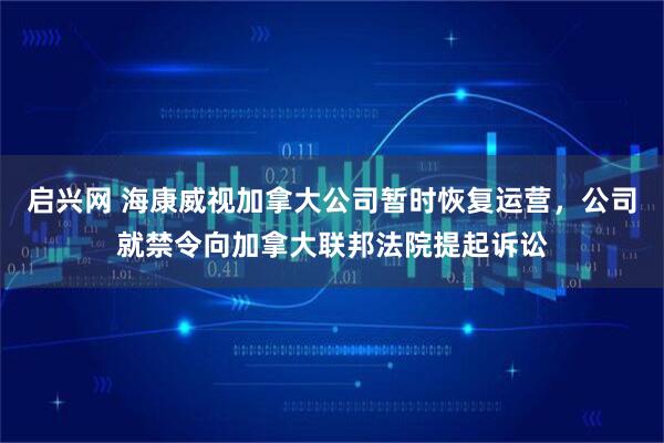 启兴网 海康威视加拿大公司暂时恢复运营，公司就禁令向加拿大联邦法院提起诉讼